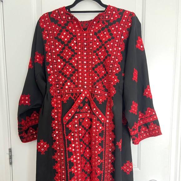 Balochi boho style mirrored embroidered statement dress tunic - Picture 1 of 9